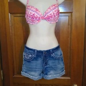 Knox Rose rhinestone denim shorts Sz 4